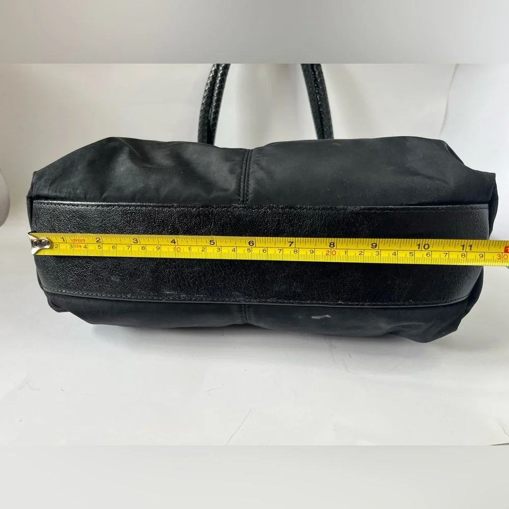 Y2K style Brighton nylon and leather shoulder bag, reptile and cheetah print